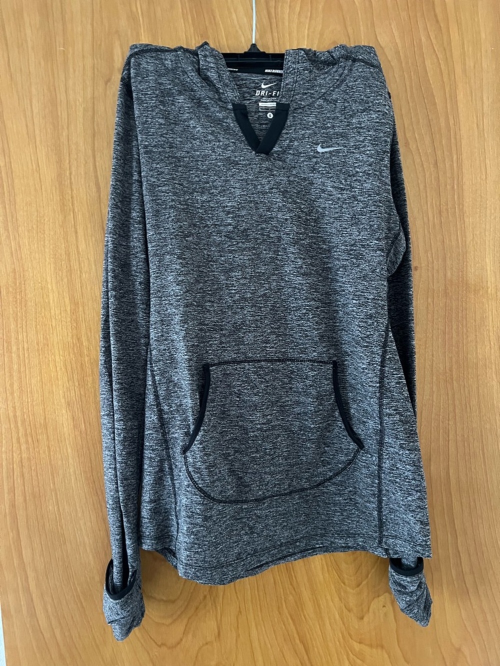 Nike Gray Heathered Dri-FIT Hooded Pullover